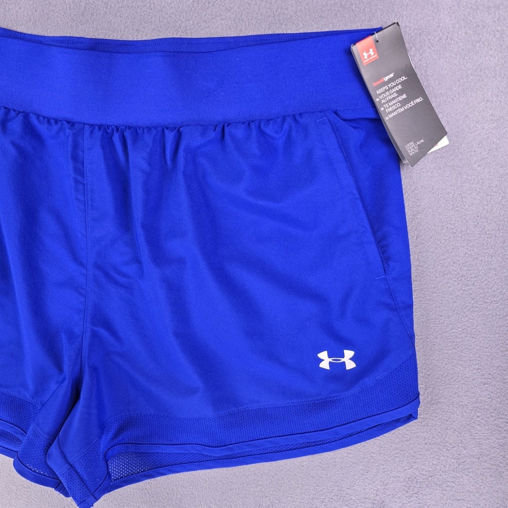 NEW Under Armour Shorts Women's 3XL Blue Athletic Loose Heatgear Solid Sportcore - Picture 2 of 15